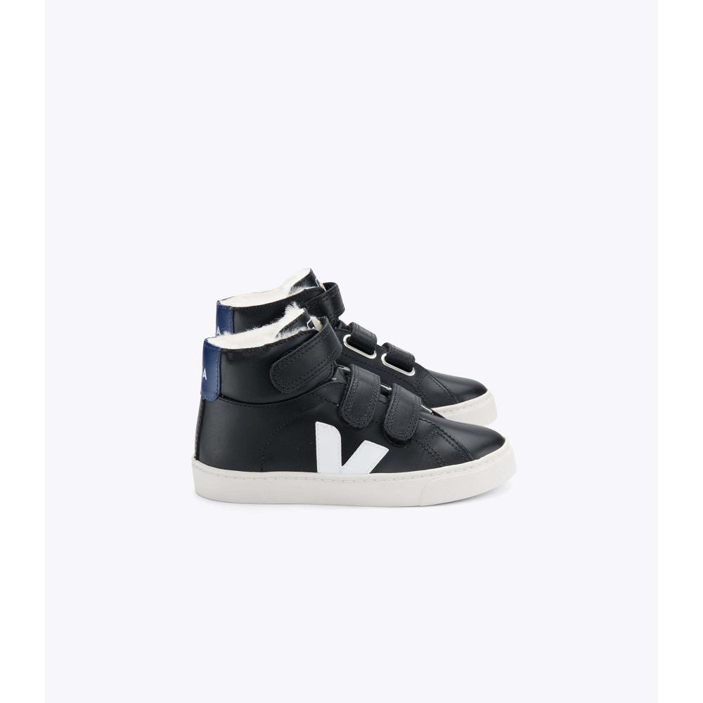 Veja ESPLAR MID FURED LEATHER Høye Barn Svarte | NO 692VRW